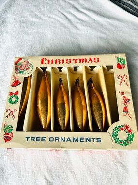 Vintage 50’ mercury, glass Teardrop Christmas Ornaments - Set of 5